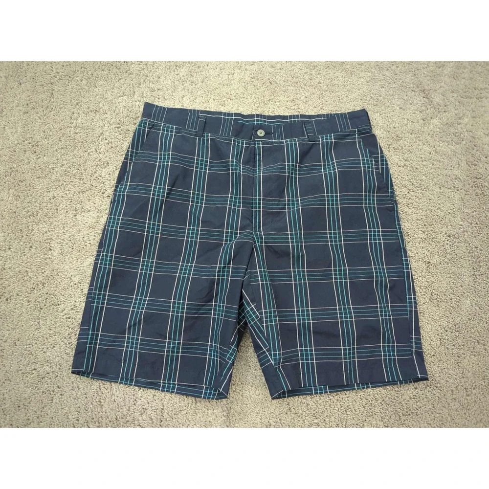 Ben Hogan Shorts Mens 36 Blue Plaid Pockets Performance Athletic‎ Golf Casual